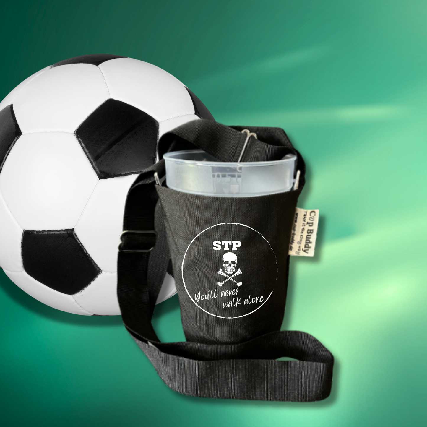 Cup Buddy STP schwarz-schwarz Totenkopf "You'll never walk alone"