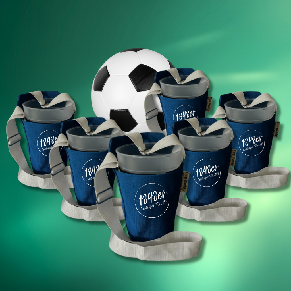 Sechs Cup Buddy Getränketräger mit 1848er Bochum Rabatt Bundle Getränkehalter Becherhalter Becherträger Mehrfachträger